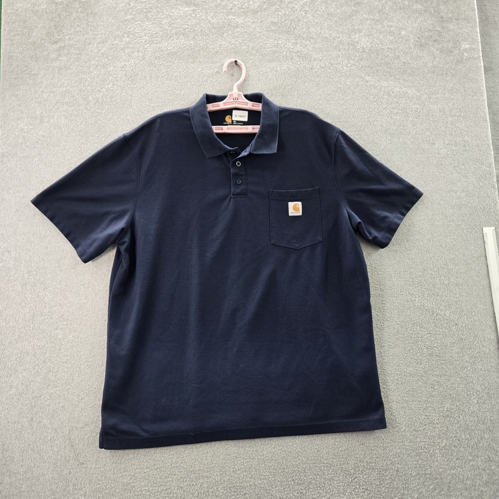 Carhartt Men Polo XL REGULAR Navy K570 Original Fit Gorpcore Logo Button Short